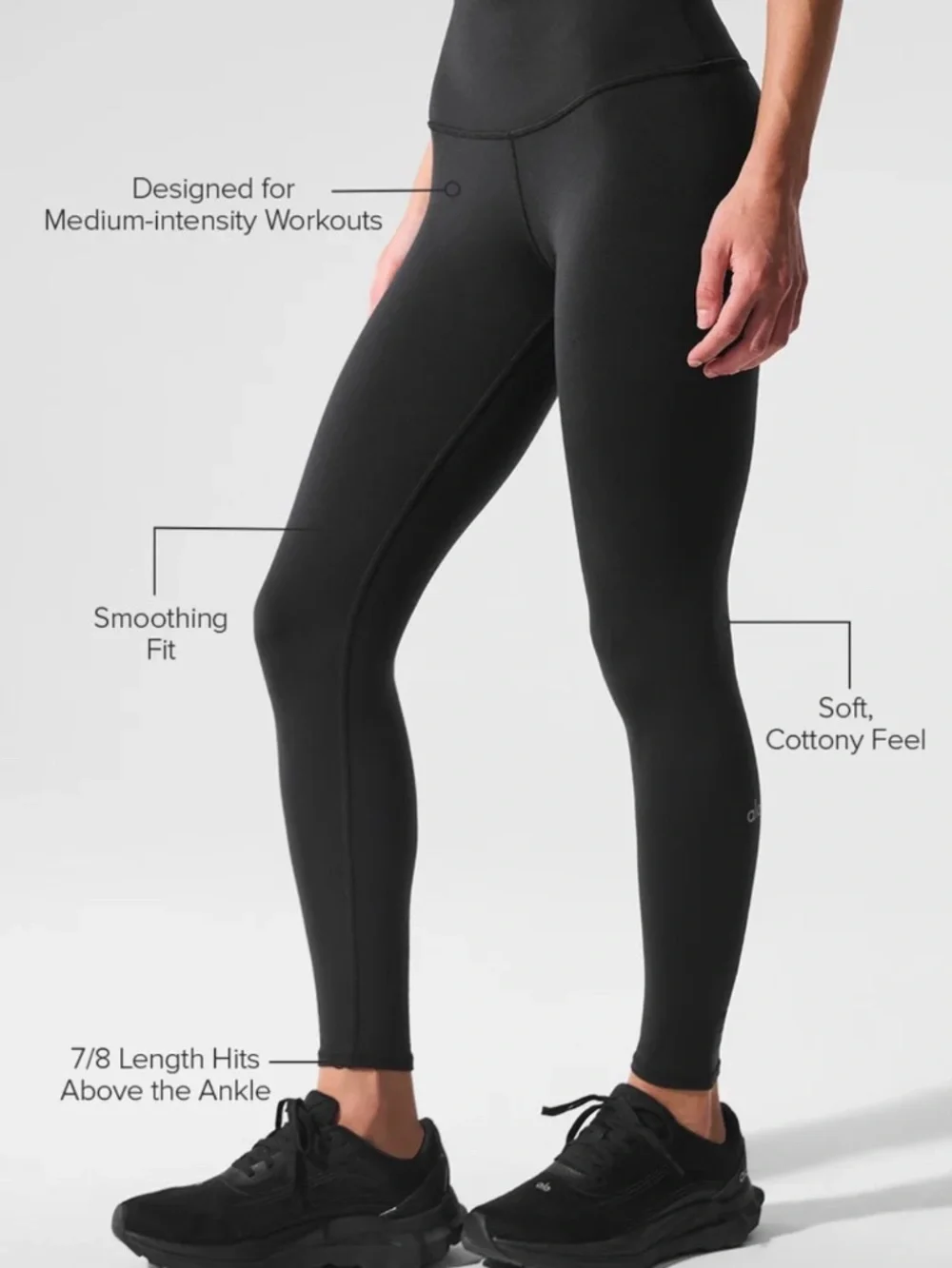 Alo Yoga 7/8 High-Waist Airbrush Leggings Black Size M